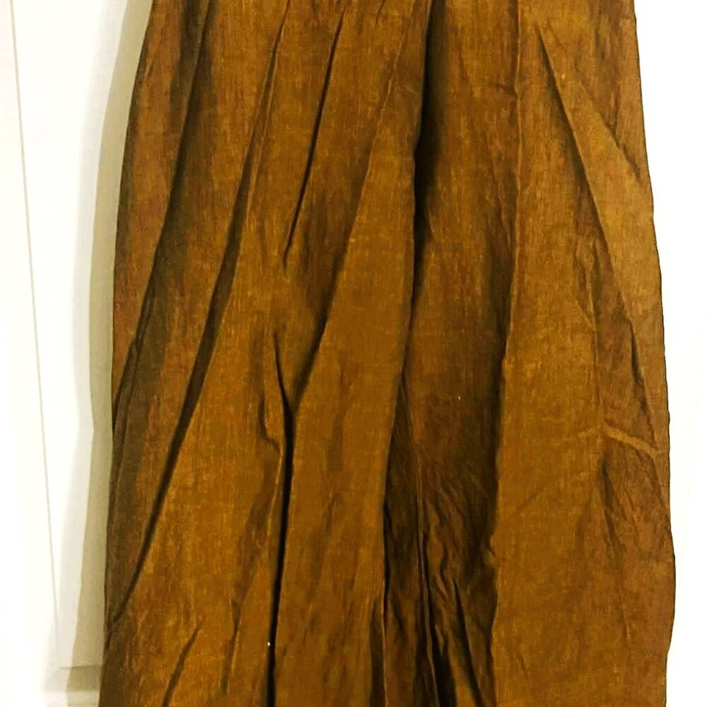 Wide Leg Cotton Cropped Pants Chocolate Brown India Boutique Boho Chic